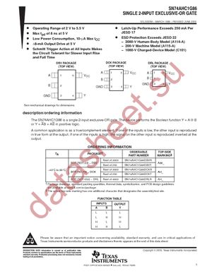 SN74AHC1G86DCKR datasheet  